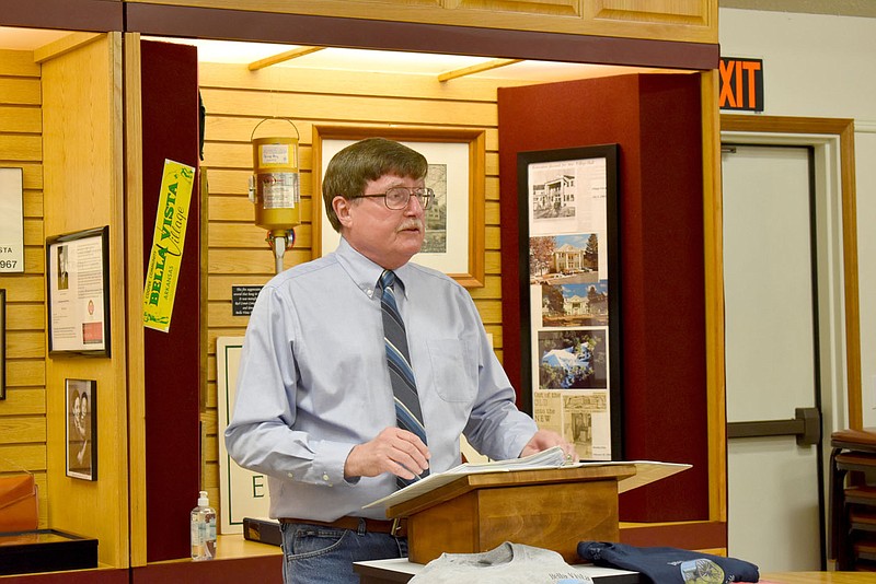 Rachel Dickerson/The Weekly Vista Dale Phillips speaks at the Bella Vista Civil War Round Table, held at the Bella Vista Historical Museum on Thursday night. His topic was the battles of Port Hudson and Baton Rouge.