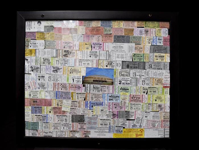 A collection of ticket stubs for shows at the Barton Coliseum.