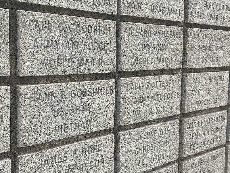 Photo by Sally Carroll/Special to The Weekly Vista
Many aspects of the Veterans Wall of Honor highlight the sacrifice many made on behalf of our freedom, according to Lisa Watten, daughter of the project's architect. Watten frequently visits the monument and feels her dad's presence there.