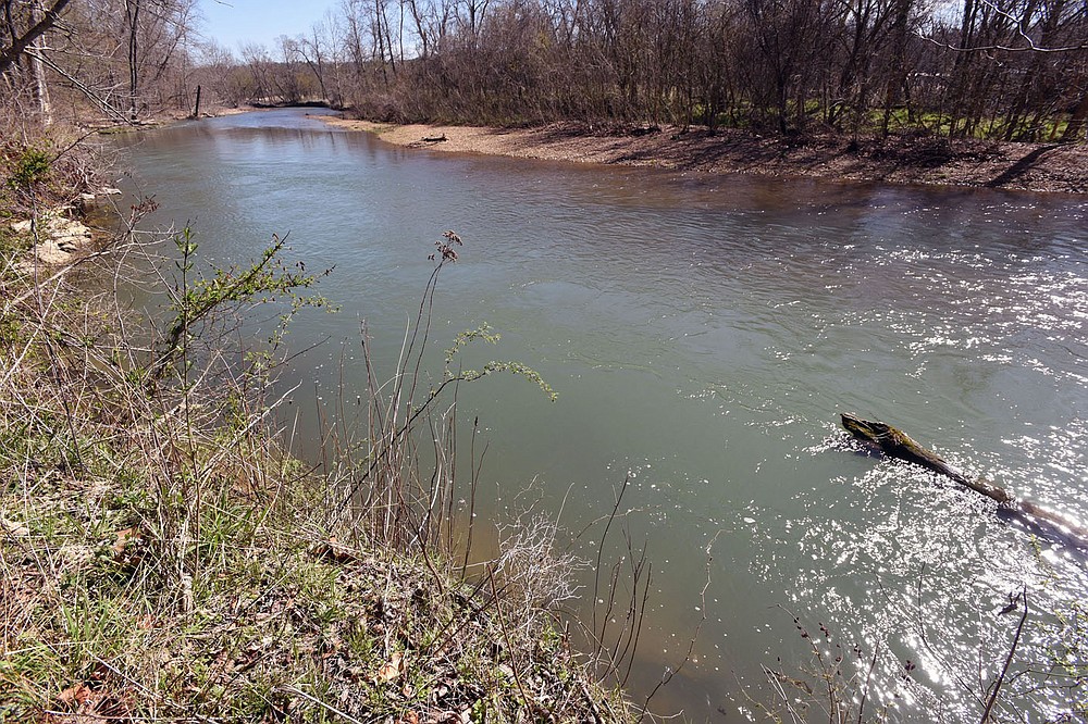 Trails follow Little Sugar Creek at water level and high above the stream.
(NWA Democrat-Gazette/Flip Putthoff)