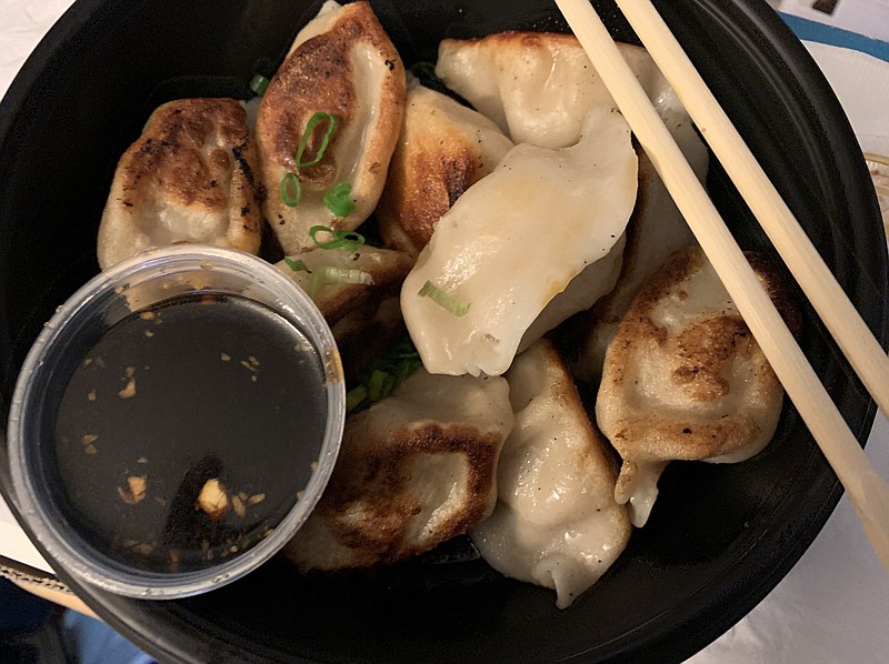 Pork dumplings from Three Fold: The authentic Chinese noodle-and-dumpling restaurant announced Monday it was taking over the former Panera Bread storefront in the Pleasant Ridge Town Center on Cantrell Road. (Democrat-Gazette file photo/Eric E. Harrison)