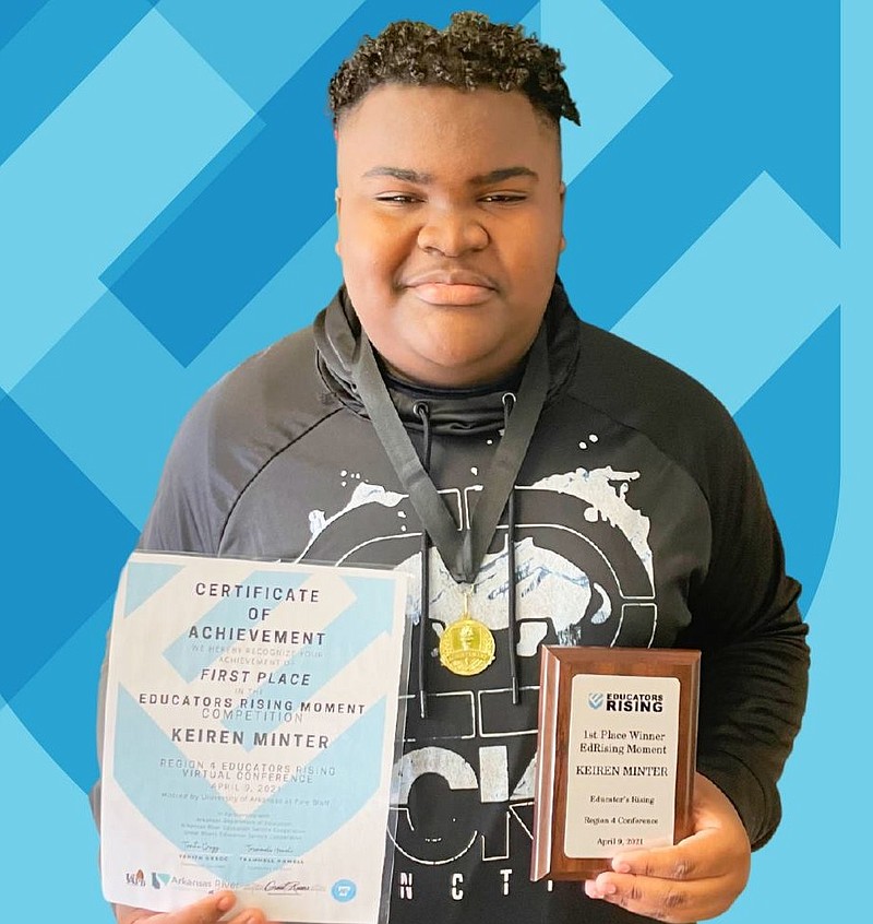 Keiren D. Minter, first place winner of the Educators Rising Moment Competition, says he can’t see himself doing anything other than teaching in the future. (Special to The Commercial/Arkansas River Education Service Cooperative)
