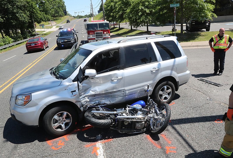 WATCH: Motorcyclist injured in wreck