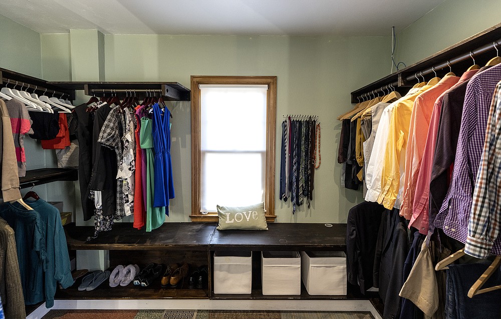 The Falade couple’s remodeled bathroom includes a large closet. (TNS/Minneapolis Star Tribune/Carlos Gonzalez)