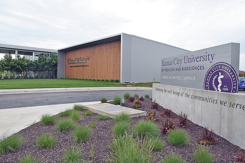 The Joplin campus of Kansas City University in Joplin, Mo., is shown  May 8, 2021. On Sunday, May 9, just days before the 10th anniversary of monstrous EF5 tornado that slammed the town, 131 students will graduate from Kansas City University’s College of Osteopathic Medicine in Joplin, which opened in 2017, The Kansas City Star reported. The inaugural class includes a handful of Joplin natives. (Rich Sugg/The Kansas City Star via AP)