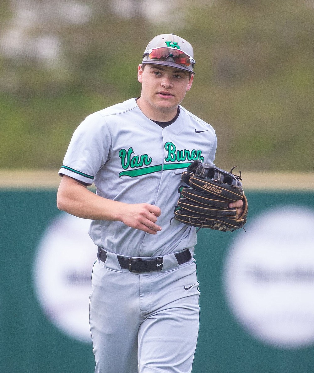 Connor Johnson (14) of Van Buren was named the all-NWADG boys baseball player of the year. (Special to NWA Democrat-Gazette/ David Beach)