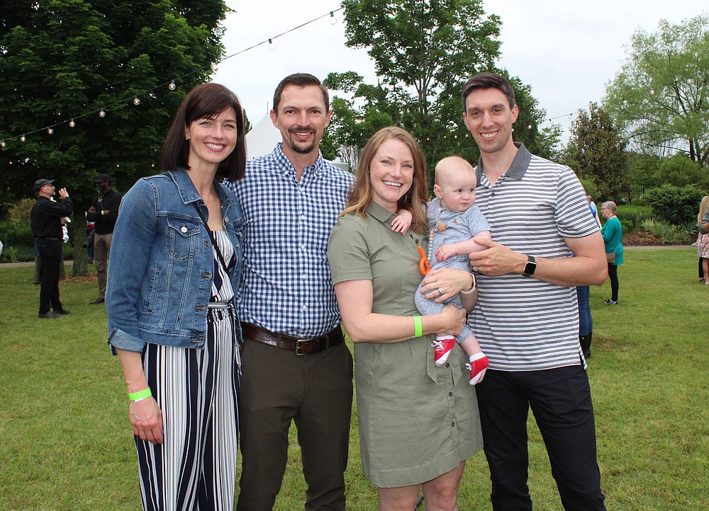 Kristin and Kevin O'Farrell (from left) and Elizabeth and Kirk Walda, with Dean Walda, attend Chefs in the Garden.
(NWA Democrat-Gazette/Carin Schoppmeyer)
