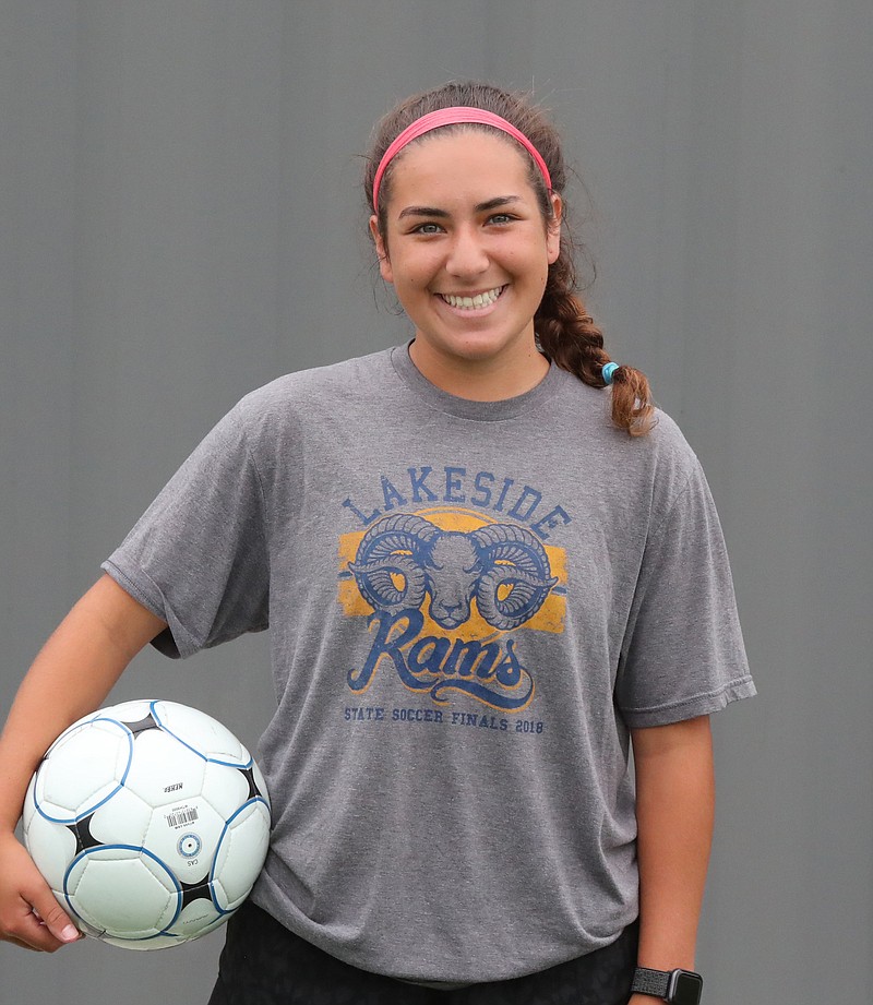 Lakeside senior midfielder Taylor Ramirez was a major part of the Lady Rams' state runner-up finish. - Photo by Richard Rasmusen of The Sentinel-Record