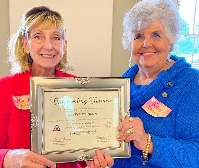Extension homemakers honored for years of service The Arkansas