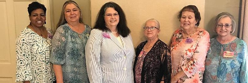 New Jefferson County Extension Homemakers County Council Officers are (from left)  President Dot Hart; President-Elect Debbie James; Vice President Sabrina Self Gwin; Secretary Karen Gray, Treasurer Delores Kelley, and Parliamentarian Brenda Robinson. (Special to The Commercial)