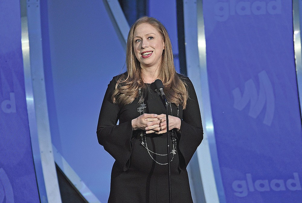FILE - In this Saturday, May 4, 2019, file photo, Chelsea Clinton speaks at the 30th annual GLAAD Media Awards at the New York Hilton Midtown. On Friday, May 28, 2021, The Associated Press reported on stories circulating online incorrectly asserting Clinton tweeted about Microsoft co-founder Bill Gates, asking, “What kind of man pursues a physical relationship with an underling and has relations with her in their office?” (Photo by Evan Agostini/Invision/AP, File)