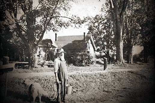 In an undated photo from the Weathersfield Historical Society, Romaine Tenney on his property. In 1964, Tenney burned himself and his farm, rather than surrender his land. His neighbors can’t let him go. (Weathersfield Historical Society via The New York Times) -- NO SALES; FOR EDITORIAL USE ONLY WITH NYT STORY VT FARMER TREE BY ELLEN BARRY FOR A MAY 27, 2021 FILE PHOTO. ALL OTHER USE PROHIBITED. --