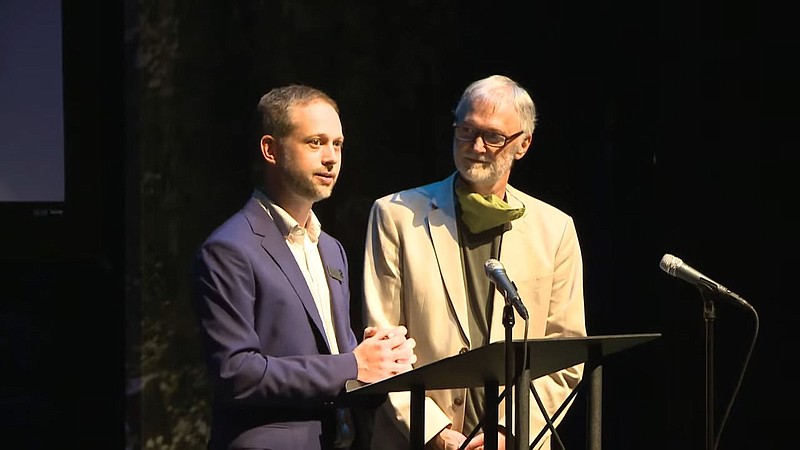 Martin Miller (left) and T2 co-founder Bob Ford announce the revamped 2021-22 season.

(Courtesy Photo)