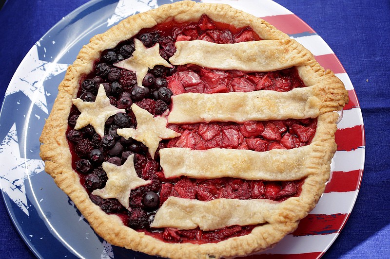 American Flag Pie is made with blueberries, blackberries and strawberries. (TNS/St. Louis Post-Dispatch/Hillary Levin)