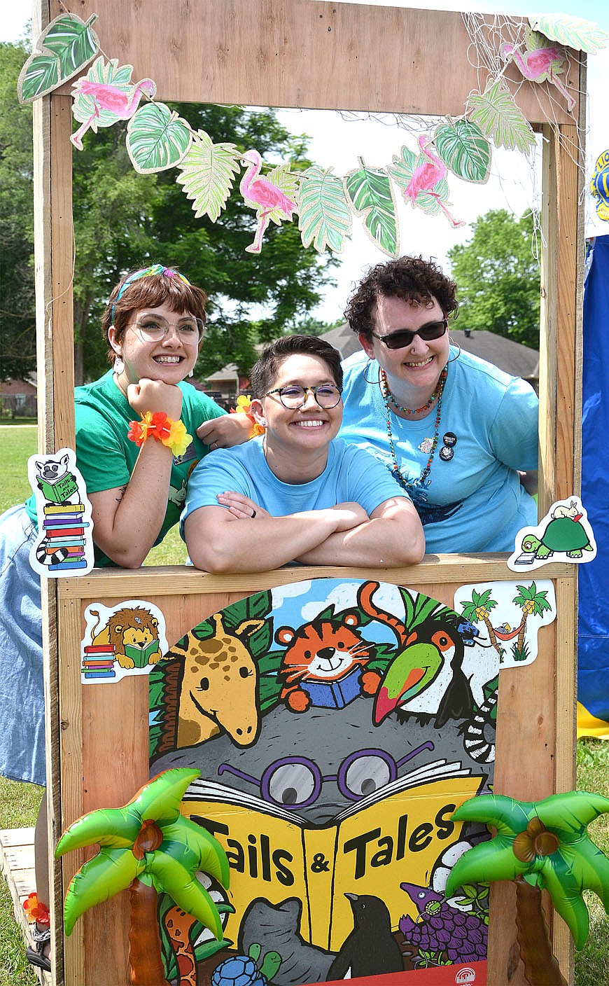 From left: Ashdon Wilson, Programming and Social Media Coordinator; Alex Wright, library director; and Nikoya Mills, library clerk.