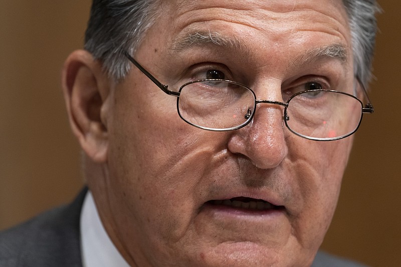 Sen. Joe Manchin, D-W.Va., speaks during a hearing of the Senate Energy and National Resources Committee on Capitol Hill, Tuesday, June 8, 2021, in Washington. (AP Photo/Alex Brandon)