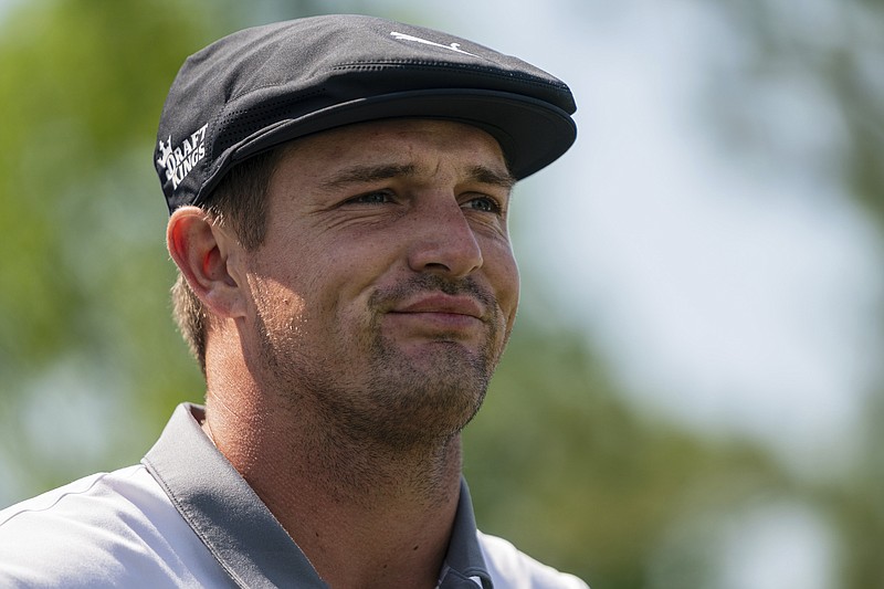 Bryson DeChambeau looks down the 15th hole during the third round of the Wells Fargo Championship at Quail Hollow in Charlotte, N.C., in this May 8 file photo. Brooks Koepka is back on tour, playing the inaugural Palmetto Championship for his first tournament since the PGA Championship and since his apparent fued with Bryson DeChambeau moved to a new level. 
Photo by Jacob Kupferman via The Associated Press