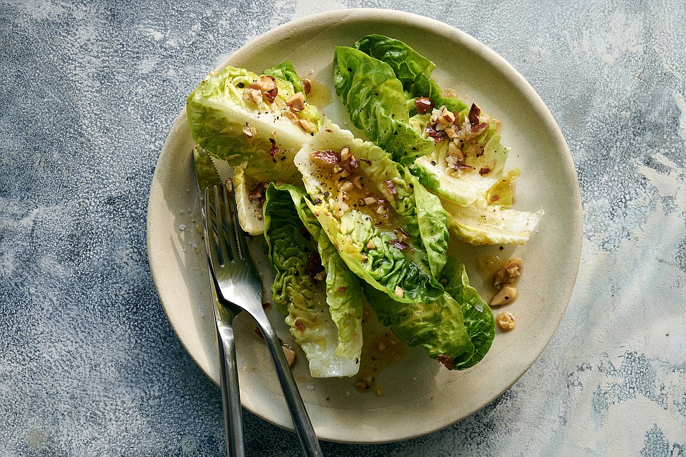 Little Gems Salad With Garlicky Almond Dressing (For The New York Times/David Malosh)