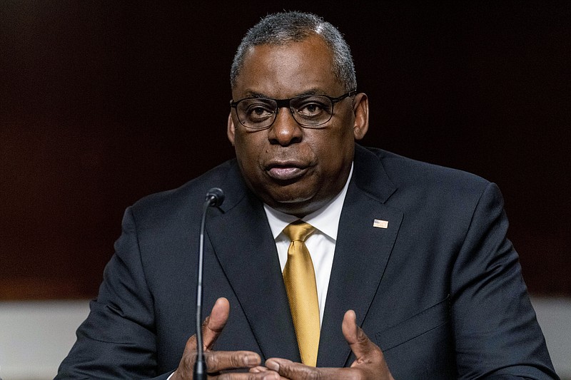 Secretary of Defense Lloyd Austin speaks at a Senate Armed Services budget hearing on Capitol Hill in Washington, Thursday, June 10, 2021. (AP Photo/Andrew Harnik)