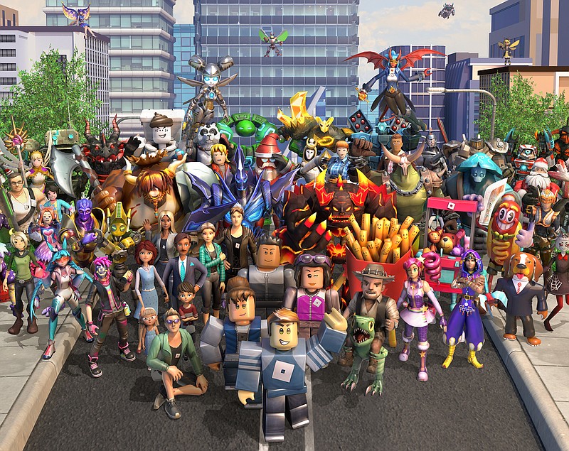 Avatars chosen by Roblox players are colorful and blocky.
(Photo courtesy Roblox Corp.)