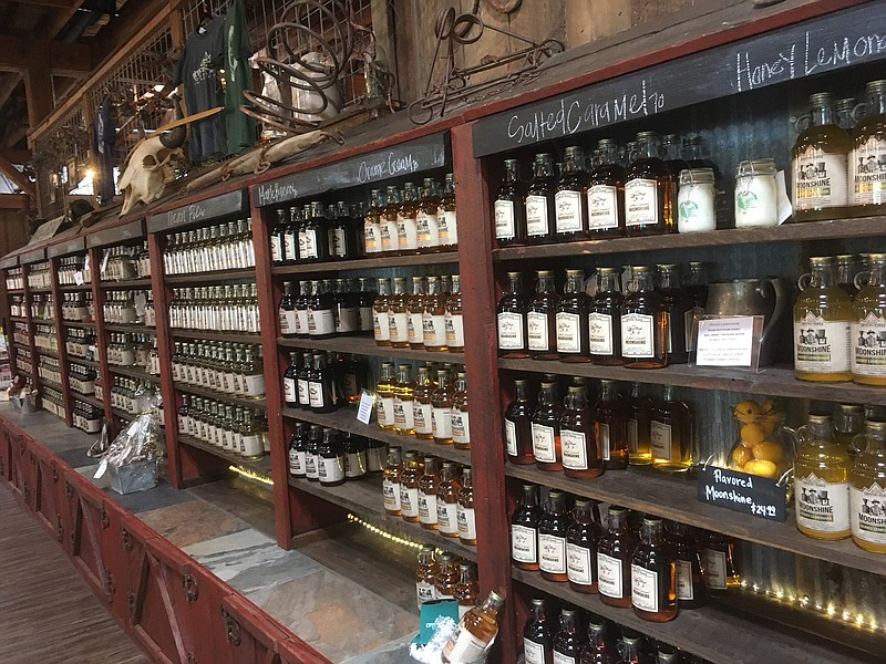 Bottles of moonshine await at Hot Springs’ Crystal Ridge Distillery. Over the past decade or so, there have been a whole lot of “legal” moonshines put into the marketplace. (Arkansas Democrat-Gazette/Philip Martin)