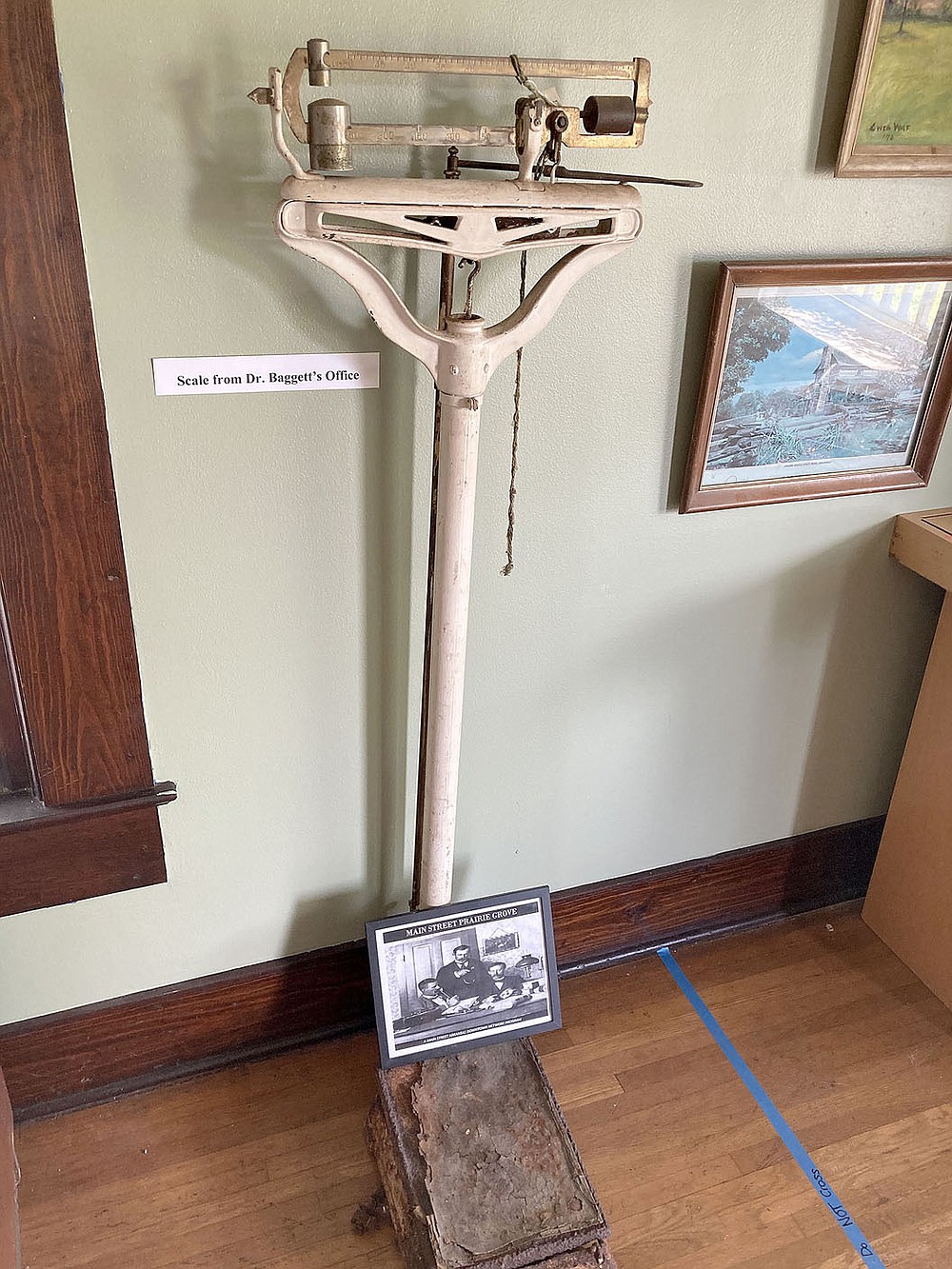 MAYLON RICE SPECIAL TO ENTERPRISE-LEADER This scale from Dr. Bagget's medical office in Prairie Grove can be viewed at the Prairie Grove Heritage Museum on Buchanan Street.