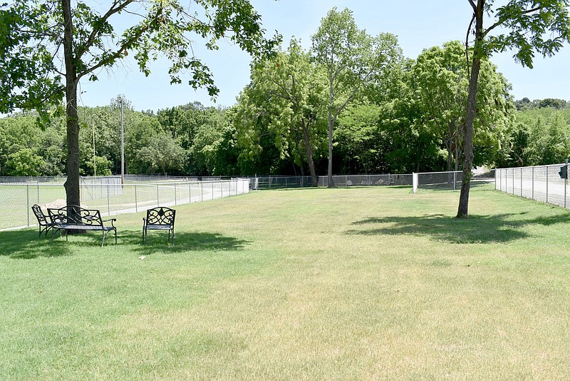 Rachel Dickerson/The Weekly Vista The small dog park at Loch Lomond Park has reopened after being rebuilt. Plans are being made to provide more shade trees.