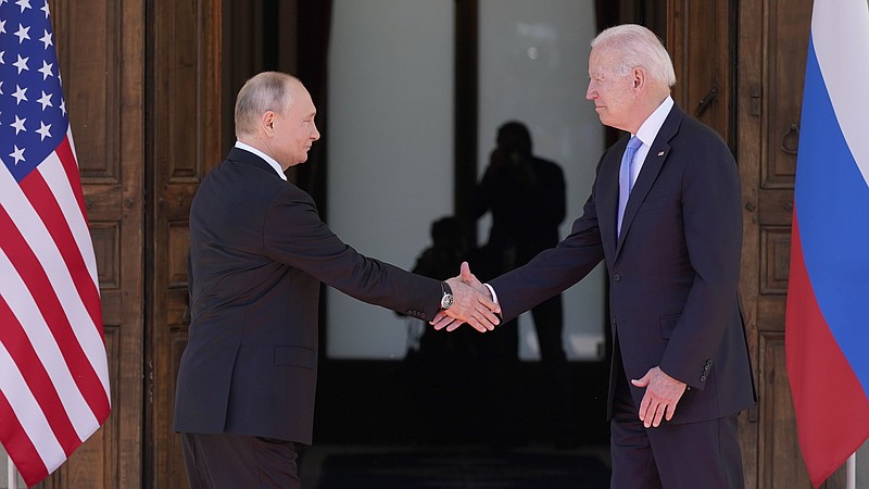 The Associated Press
President Joe Biden and Russian President Vladimir Putin arrive to meet at the "Villa la Grange" Wednesday in Geneva, Switzerland.