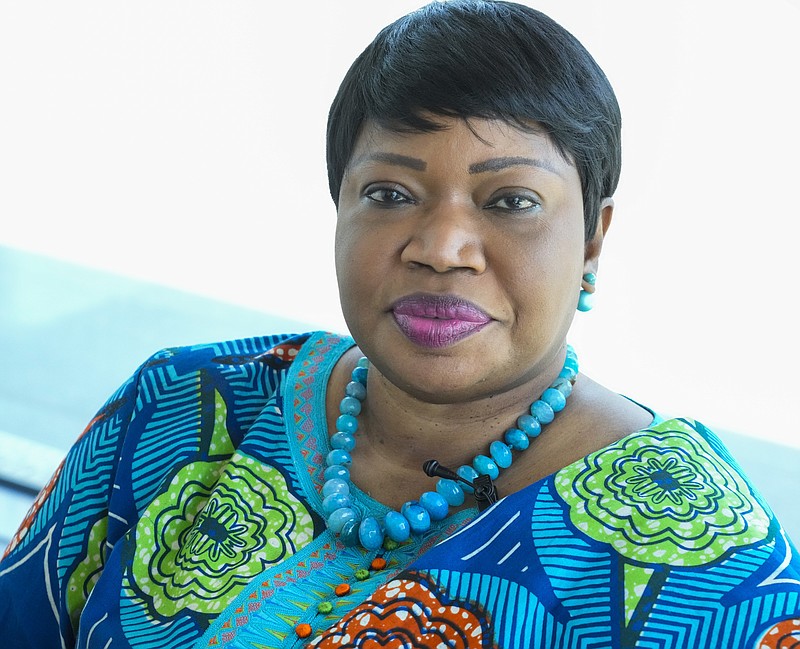 International Criminal Court Prosecutor Fatou Bensouda speaks during an interview with The Associated Press in The Hague, Netherlands, Monday, June 14, 2021. Bensouda discussed her nine years in office leading investigations and prosecutions by the global court as her tenure comes to an end June 15, 2021. (AP Photo/Peter Dejong)