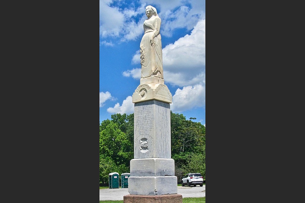 A post-war monument is focused on reconciliation between veterans of Pea Ridge. (Special to the Democrat-Gazette/Marcia Schnedler)