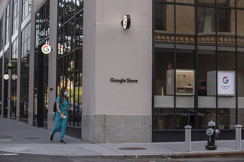 A pedestrian passes in front of the Google Store Chelsea in New York on May 28, 2021. MUST CREDIT: Bloomberg photo by Victor J. Blue.