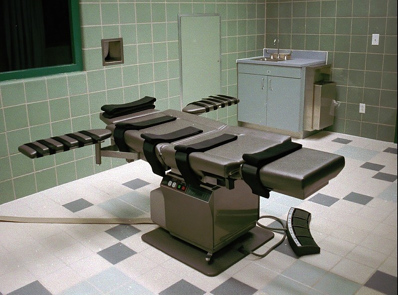 This March 22, 1995, file photo shows the interior of the execution chamber in the U.S. Penitentiary in Terre Haute, Ind. Activists widely expected President Joe Biden to take swift action against the death penalty as the first sitting president to oppose capital punishment, especially since an unprecedented spate of executions by his predecessor ended just days before Biden took office. Instead, the White House has been mostly silent. - AP Photo/Chuck Robinson