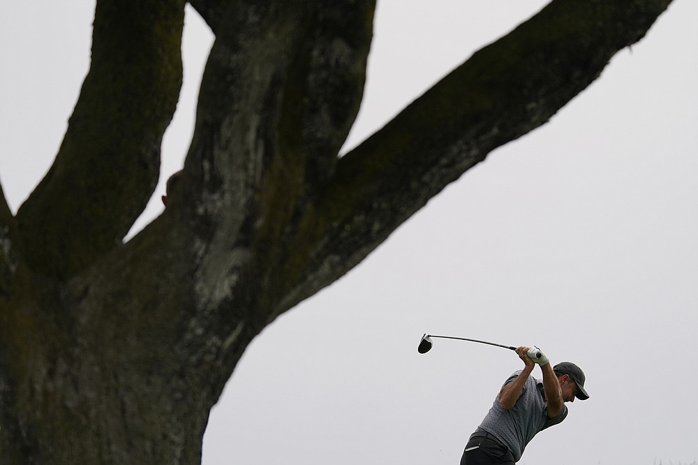 Richard Bland, of England, plays his shot from the sixth tee during the second round of the U.S. Open Golf Championship, Friday, June 18, 2021, at Torrey Pines Golf Course in San Diego. (AP Photo/Gregory Bull)