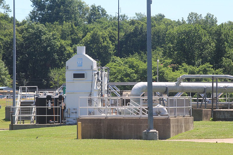 Equipment at Fort Smith's P Street Wastewater Treatment Plant, 13 N P St., is seen Tuesday, June 22, 2021.