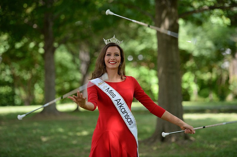 Miss Arkansas Whitney Williams is photographed Thursday, June 24, 2021, on the University of Arkansas campus in Fayetteville. Visit nwaonline.com/210704Daily/ for today's photo gallery.
(NWA Democrat-Gazette/Andy Shupe)
