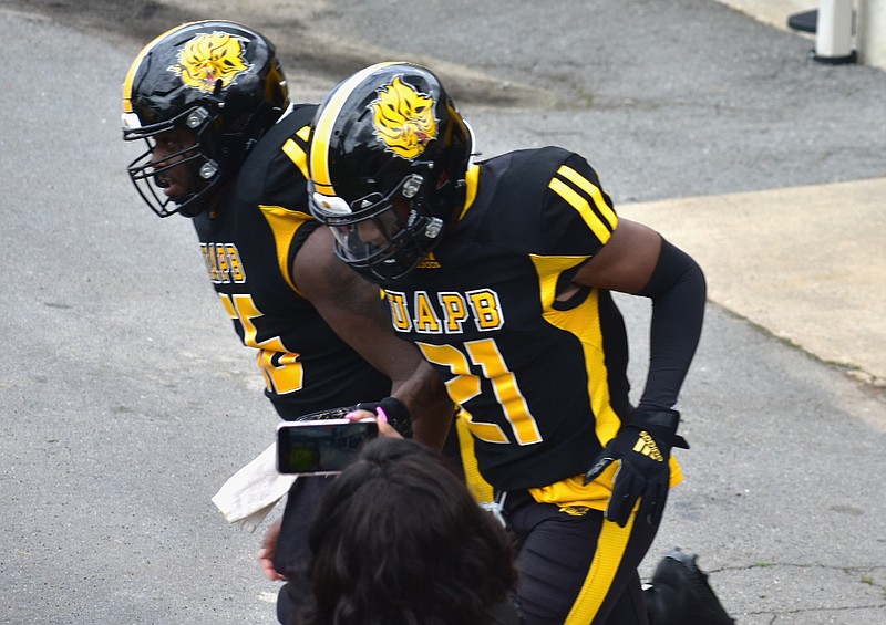 With four interceptions, Jalon Thigpen (21) of UAPB is tied for the second-most in the Football Championship Subdivision. (Pine Bluff Commercial/I.C. Murrell)