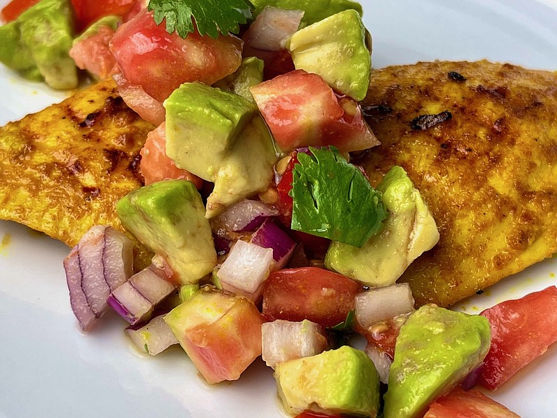 Turmeric-Spiced Chicken With Tomato-Avocado Salsa (Arkansas Democrat-Gazette/Kelly Brant)