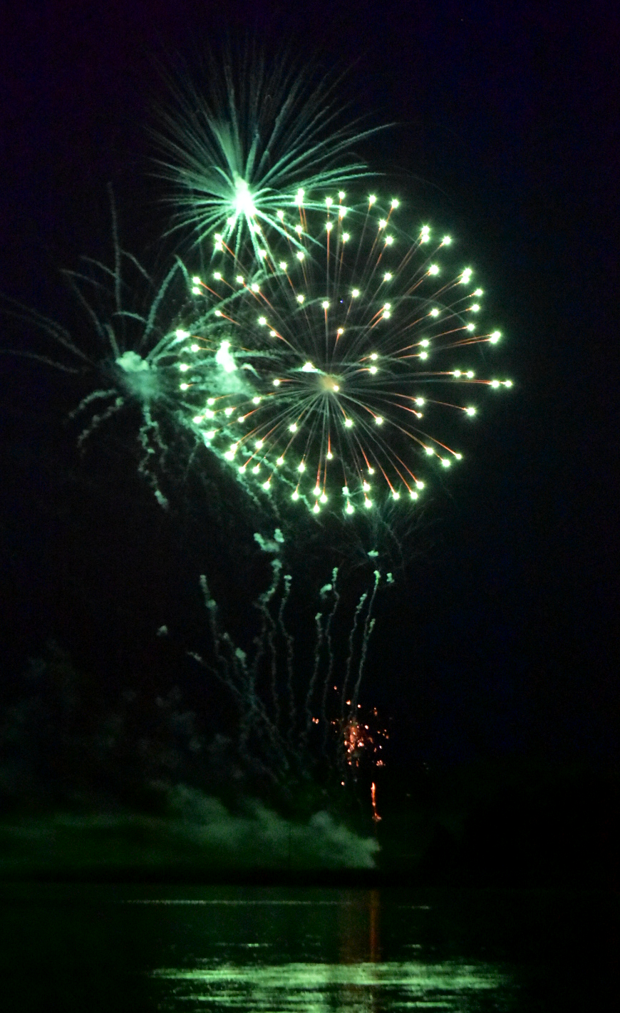 Visitors stop for fireworks show
