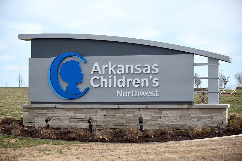 FILE -- The sign for Arkansas Children's Northwest in Springdale is visible in this March 3, 2020, file photo.
(NWA Democrat-Gazette/David Gottschalk)
