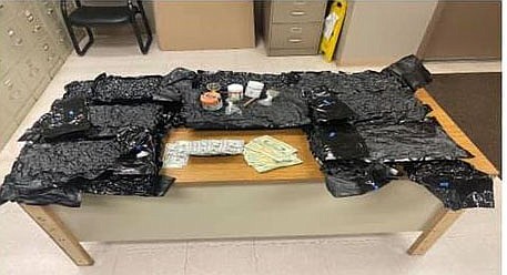 Courtesy photo.
Arkansas State Trooper Justin Harper conducted a traffic stop and with the help fo the Calhoun County Sheriff's Office and Drug Task Force seized 18 pounds of marijuana.