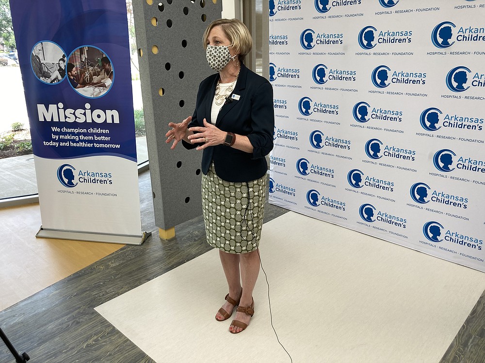 Marcy Doderer, president and CEO of Arkansas Children's Hospital, said Friday that the new Pine Bluff Clinic will provide care close to home for families across southeast Arkansas. (Pine Bluff Commercial/Byron Tate)