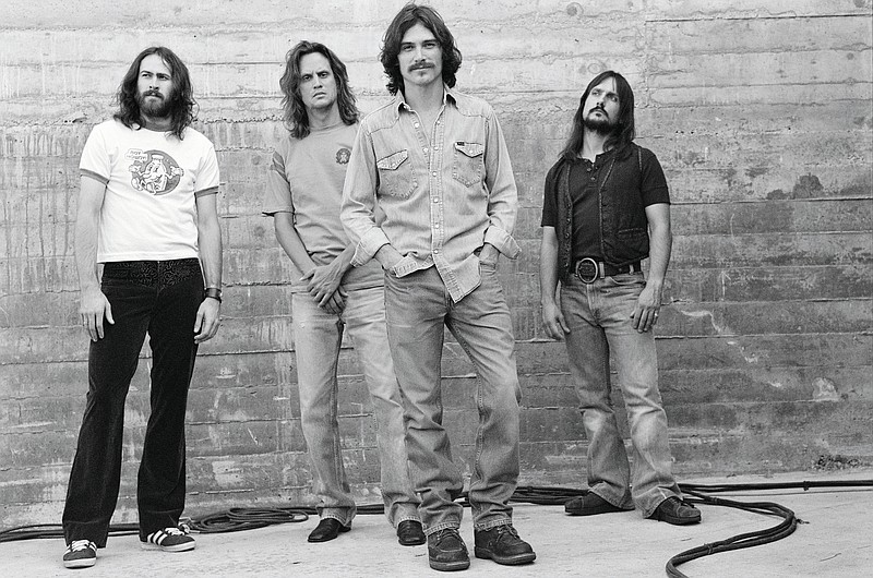 The members of the fictional band Stillwater from “Almost Famous”: (from left) Jeff Bebe (Jason Lee), Larry Fellows (Mark Kozelek), Russell Hammond (Billy Crudup) and Ed Vallencourt (John Fedevich). (Courtesy of Universal Music Enterprises/Neal Preston)