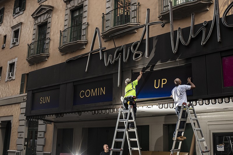 With Broadway reopening, the marquees are coming back to life, including at the August Wilson Theatre, where Antoinette Chinonye Nwandu’s “Pass Over” begins previews Aug. 4. (The Washington Post/Bryan Anselm)