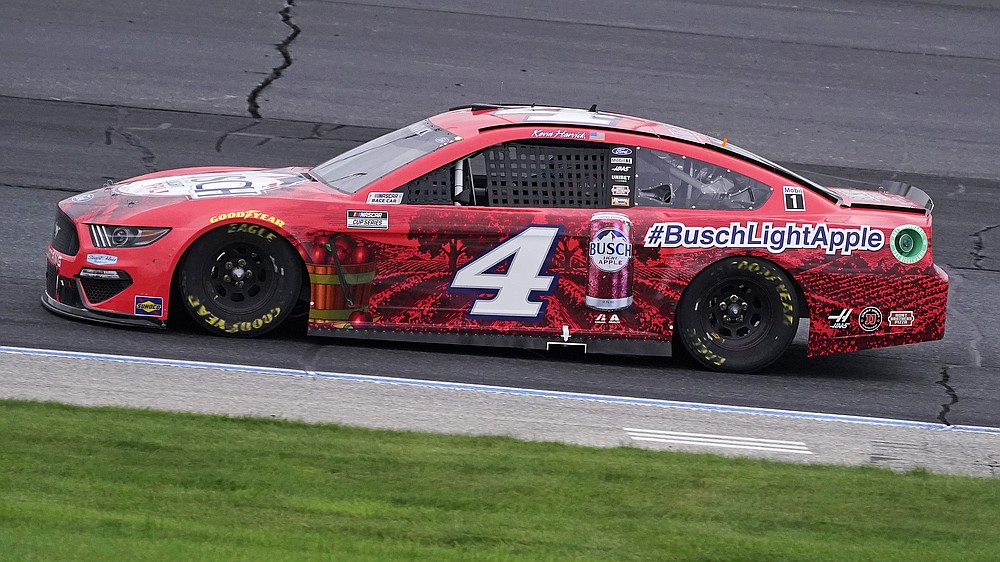 Kevin Harvick competes at a NASCAR Cup Series auto race, Sunday, July 18, 2021, in Loudon, N.H. (AP Photo/Charles Krupa)
