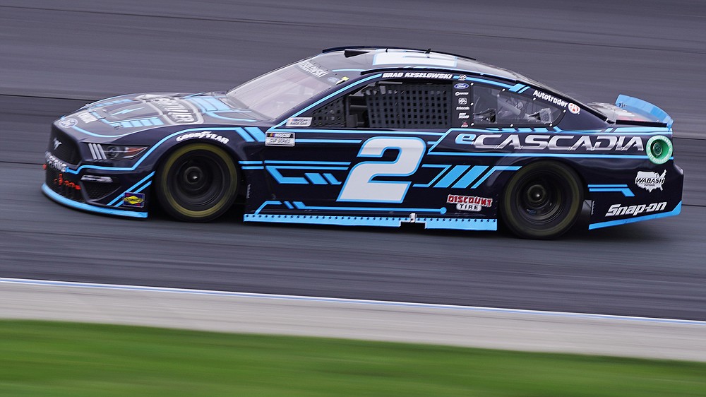 Brad Keselowski competes at a NASCAR Cup Series auto race, Sunday, July 18, 2021, in Loudon, N.H. (AP Photo/Charles Krupa)