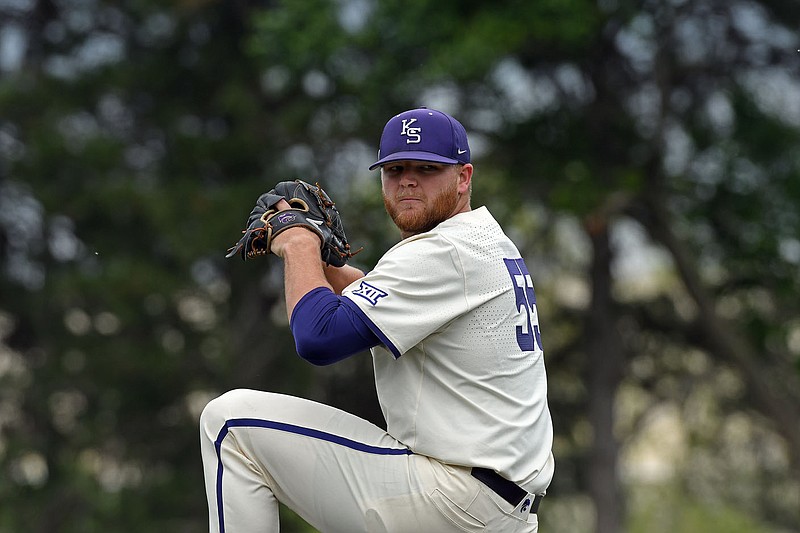 Former Kansas State pitcher Kasey Ford signed last week as a free agent with the Houston Astros. Ford graduated from Bentonville High School, where he was a standout pitcher and a starting quarterback who won two state championships in football with the Tigers. (Photo submitted/Kansas State University Athletics)