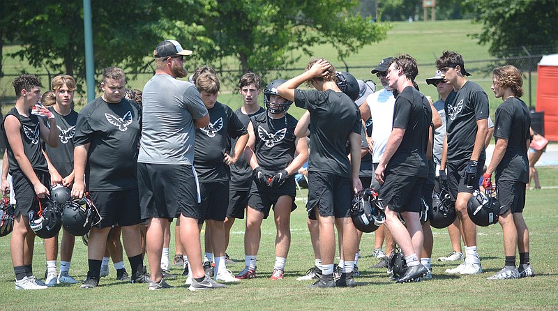 Blackhawk head football coach Brey Cook and Blackhawk football team members will host Blackhawk football flight school, a camp for youth, July 26-29. Skills, drills and flag football are offered.