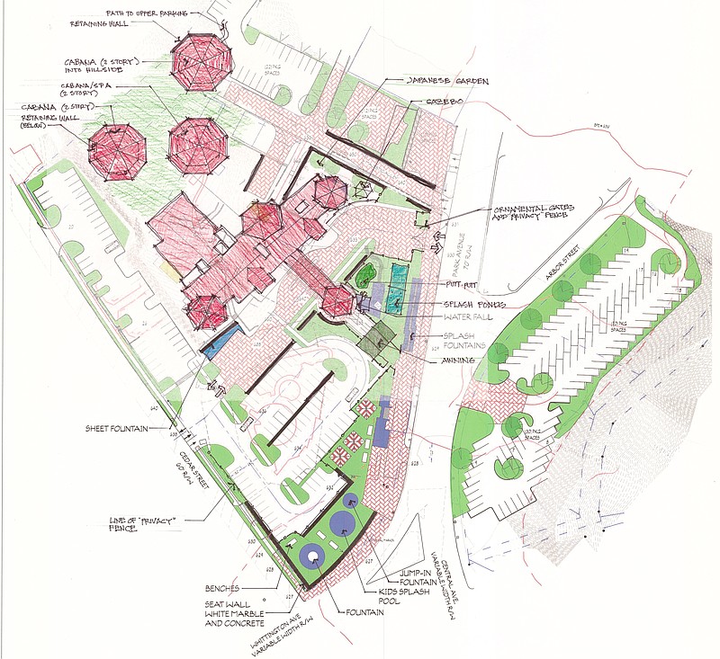 A site plan concept for the Majestic Falling Water Resort by Michael L. Maust Architect, courtesy of Parth Patel. - Submitted photo