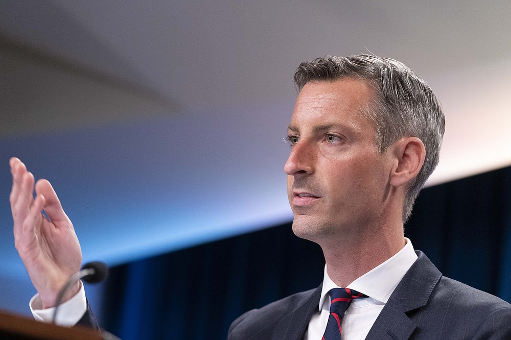 State Department spokesperson Ned Price speaks during a media briefing at the State Department, Wednesday, July 7, 2021, in Washington. (AP Photo/Alex Brandon)