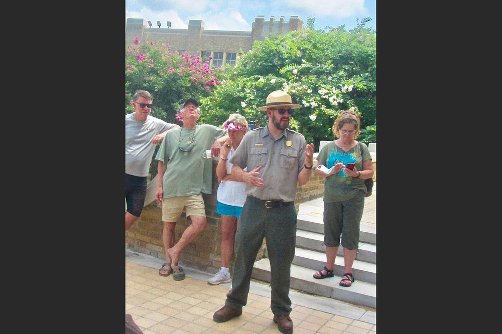 Ranger Brian Schwieger leads a weekday tour to historic Central High School. (Special to the Democrat-Gazette/Marcia Schnedler)